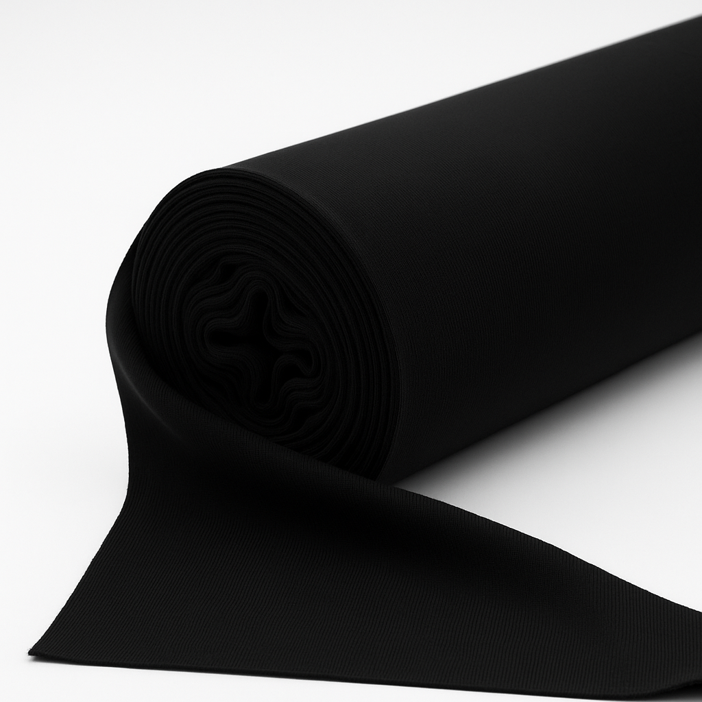 Tela Interlock Negro 220-225 g/m² Tubular