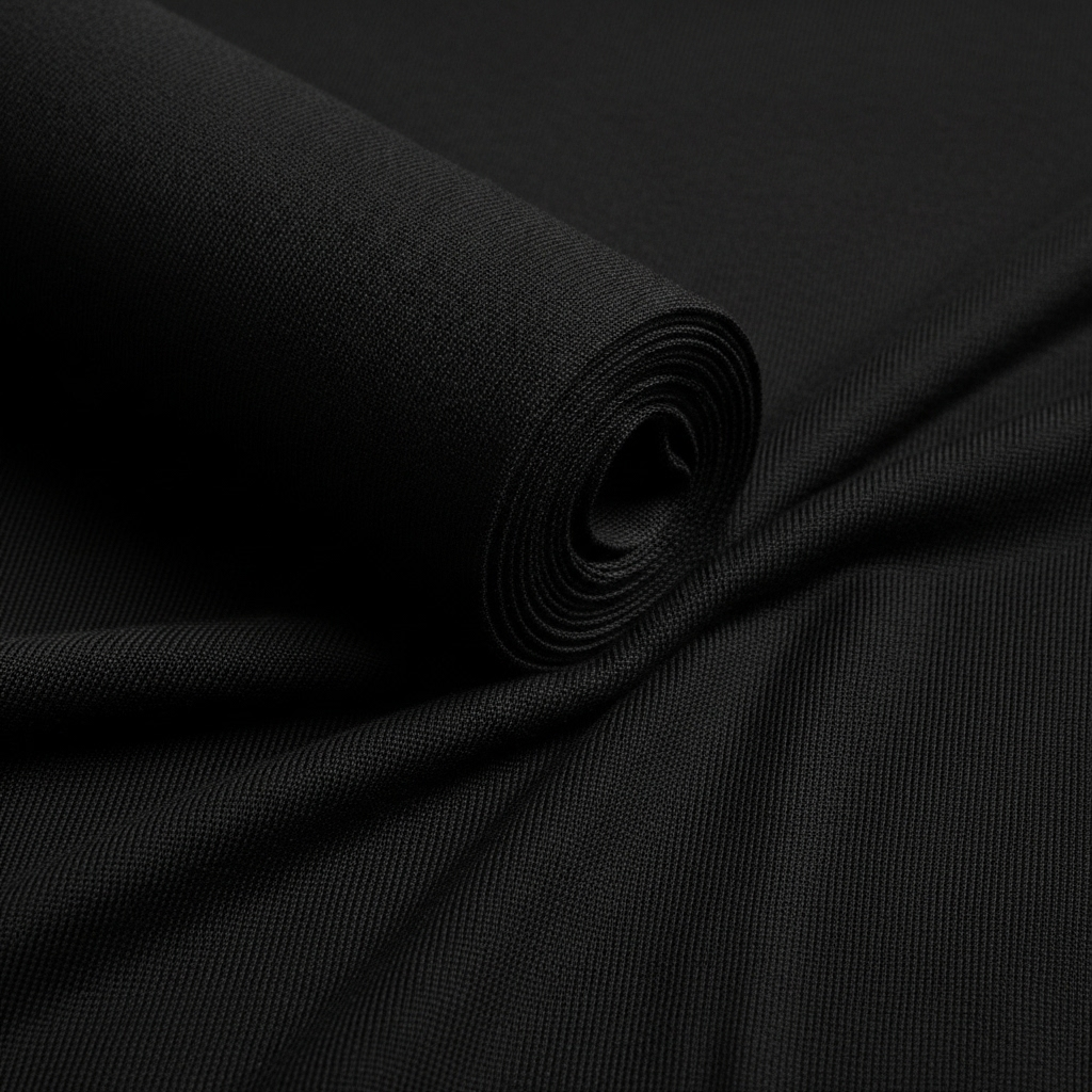 Tela Interlock Negro 200-205 g/m² Tubular