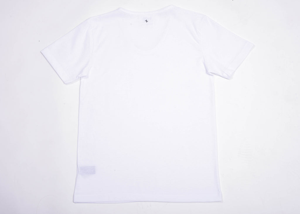 Playera Cuello Redondo Hombre — 50% PET Reciclado 47% Algodón Reciclado 3% otras fibras Recicladas — 165 g/m²