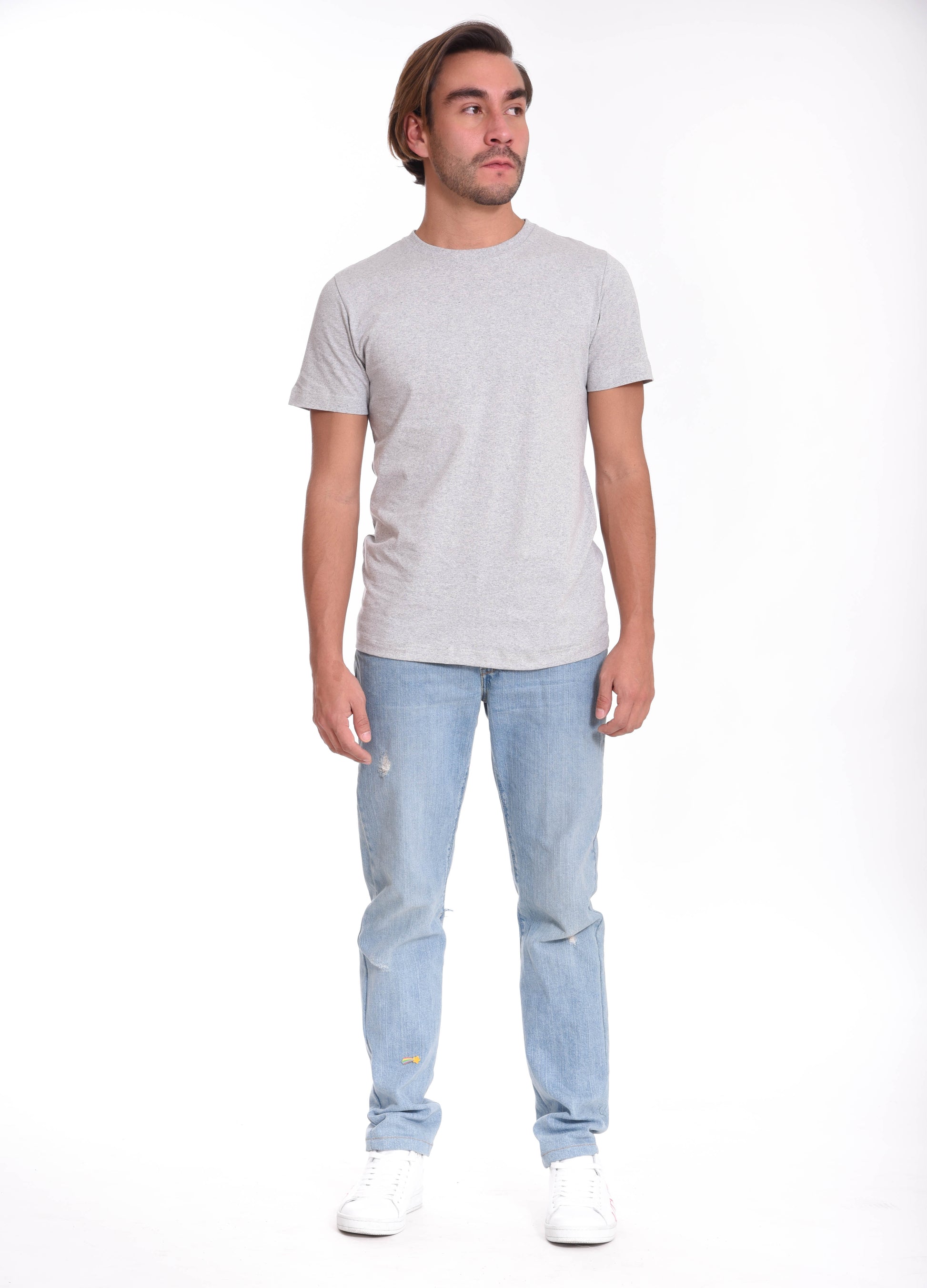 Playera Cuello Redondo Hombre — 50% Algodón Reciclado 50% Algodón Orgánica — 165 g/m²